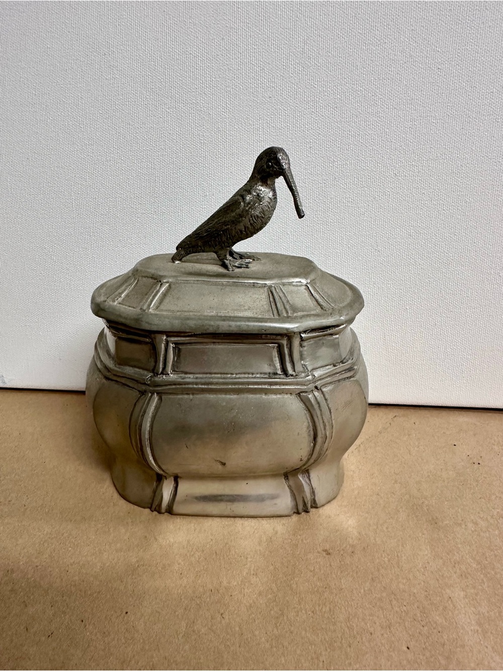 Decorative Pewter Bird Lidded Trinket Box - Pierre Deux
